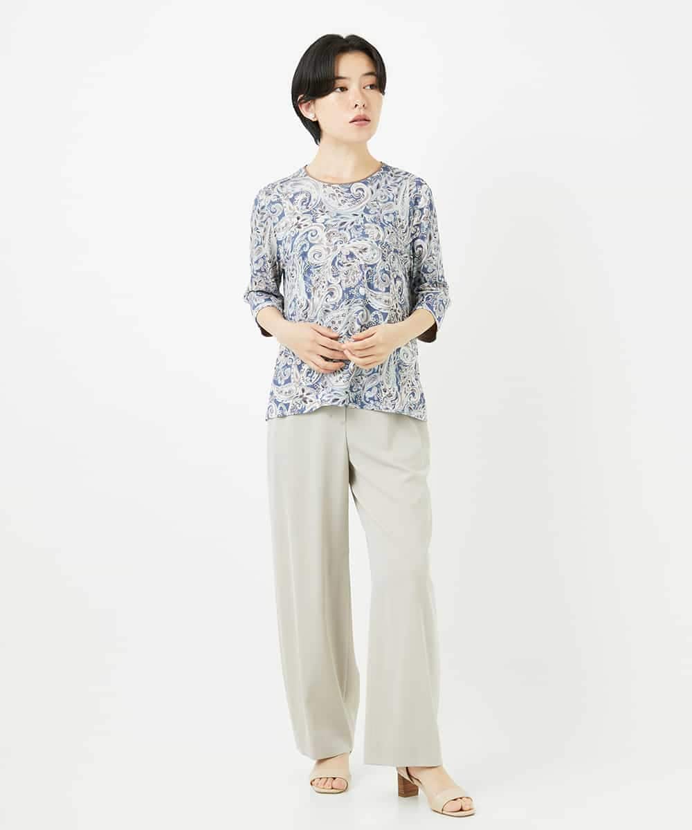 PYLGA36270 CHRISTIAN AUJARD(小さいサイズ)(メゾン ドゥ サンク) ウエストゴムストレートパンツ ベージュ