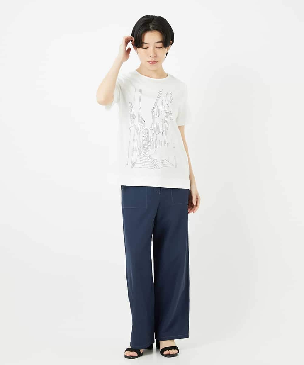 PYLGA45300 CHRISTIAN AUJARD(小さいサイズ)(メゾン ドゥ サンク) 【セットアップ対応】ストレートパンツ ネイビー