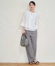 PYLGD21360 CHRISTIAN AUJARD(小さいサイズ)(メゾン ドゥ サンク) [セットアップ対応]セミワイドパンツ ベージュ系