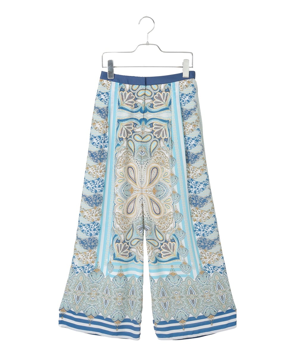 PYLGD25430 CHRISTIAN AUJARD(小さいサイズ)(メゾン ドゥ サンク) マリンブルーペーズリーパンツ ブルー系