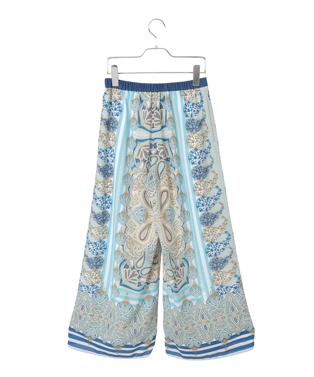 PYLGD25430 CHRISTIAN AUJARD(小さいサイズ)(メゾン ドゥ サンク) マリンブルーペーズリーパンツ ブルー系