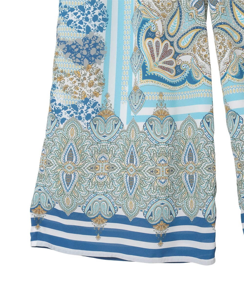 PYLGD25430 CHRISTIAN AUJARD(小さいサイズ)(メゾン ドゥ サンク) マリンブルーペーズリーパンツ ブルー系