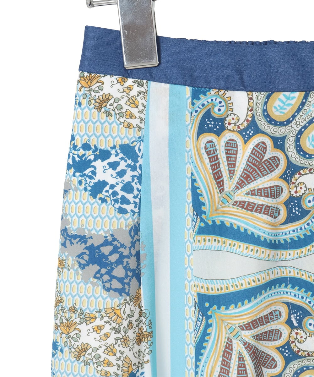 PYLGD25430 CHRISTIAN AUJARD(小さいサイズ)(メゾン ドゥ サンク) マリンブルーペーズリーパンツ ブルー系