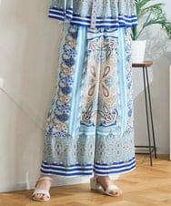 PYLGD25430 CHRISTIAN AUJARD(小さいサイズ)(メゾン ドゥ サンク) マリンブルーペーズリーパンツ ブルー系