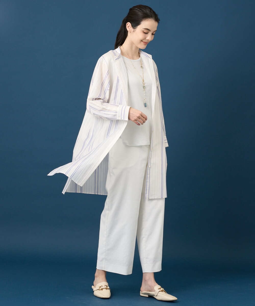 PYLGD31290 CHRISTIAN AUJARD(小さいサイズ)(メゾン ドゥ サンク) リラックスワイドパンツ ホワイト