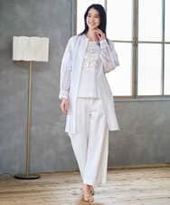 PYLGD31290 CHRISTIAN AUJARD(小さいサイズ)(メゾン ドゥ サンク) リネンリラックスワイドパンツ ホワイト