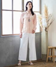 PYLGD31290 CHRISTIAN AUJARD(小さいサイズ)(メゾン ドゥ サンク) リネンリラックスワイドパンツ ホワイト