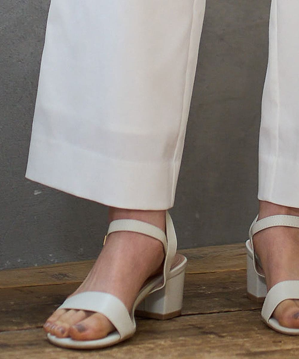 PYLGD31290 CHRISTIAN AUJARD(小さいサイズ)(メゾン ドゥ サンク) リネンリラックスワイドパンツ ホワイト