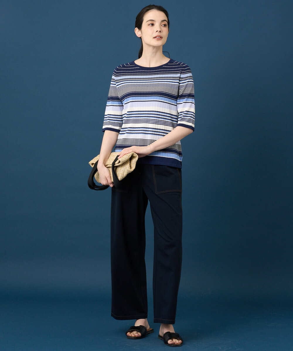 PYLGD42290 CHRISTIAN AUJARD(小さいサイズ)(メゾン ドゥ サンク) [セットアップ対応]ドライタッチジャージーパンツ ネイビー