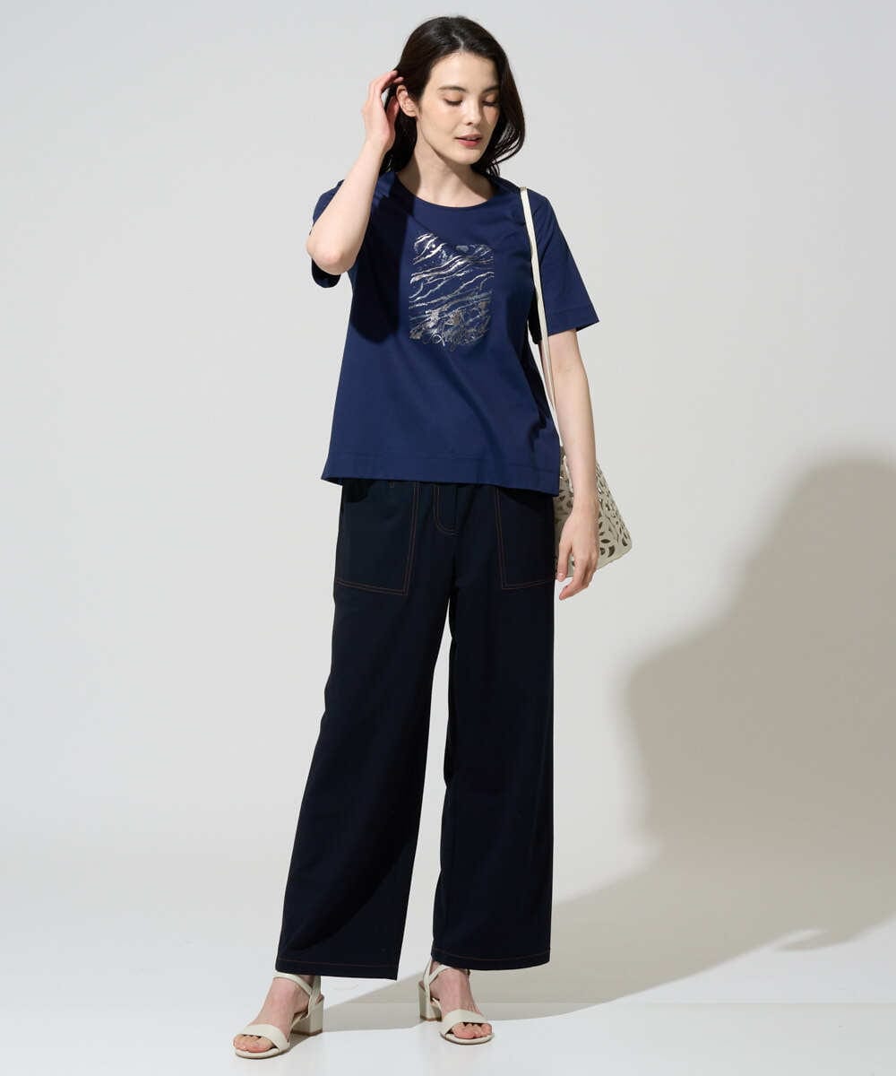 PYLGD42290 CHRISTIAN AUJARD(小さいサイズ)(メゾン ドゥ サンク) [セットアップ対応]ドライタッチジャージーパンツ ネイビー