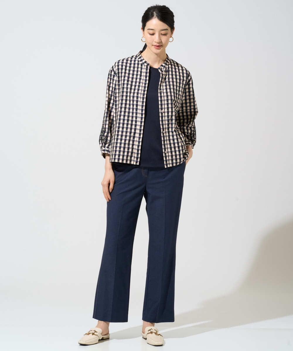 PYLGE07290 CHRISTIAN AUJARD(小さいサイズ)(メゾン ドゥ サンク) [セットアップ対応]ジャージーデニムパンツ ネイビー