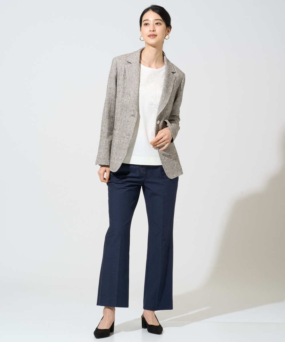 PYLGE07290 CHRISTIAN AUJARD(小さいサイズ)(メゾン ドゥ サンク) [セットアップ対応]ジャージーデニムライクパンツ ネイビー