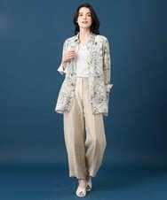 PYLGE14360 CHRISTIAN AUJARD(小さいサイズ)(メゾン ドゥ サンク) ワッシャーサテンセミワイドパンツ ベージュ