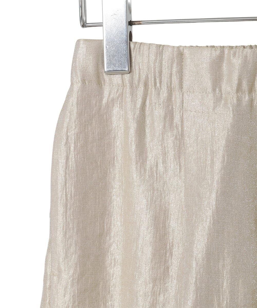 PYLGE14360 CHRISTIAN AUJARD(小さいサイズ)(メゾン ドゥ サンク) ワッシャーサテンセミワイドパンツ ベージュ