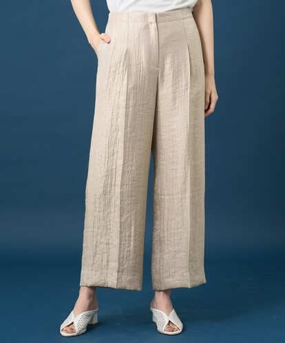 PYLGE14360  ワッシャーサテンセミワイドパンツ