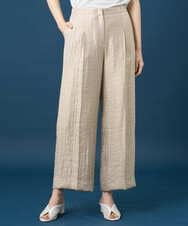 PYLGE14360 CHRISTIAN AUJARD(小さいサイズ)(メゾン ドゥ サンク) ワッシャーサテンセミワイドパンツ ベージュ