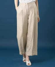 PYLGE14360 CHRISTIAN AUJARD(小さいサイズ)(メゾン ドゥ サンク) ワッシャーサテンセミワイドパンツ ベージュ