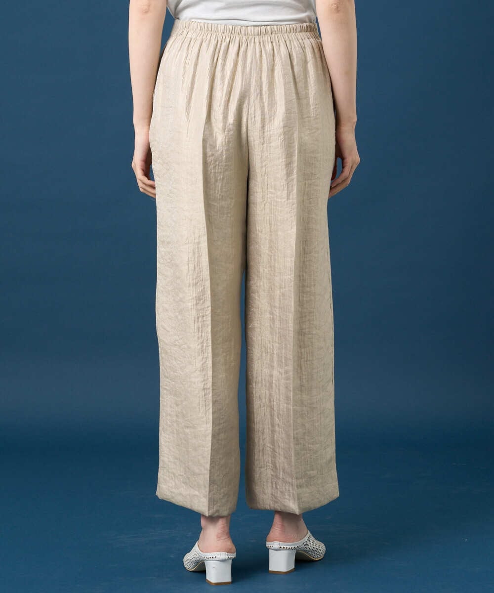 PYLGE14360 CHRISTIAN AUJARD(小さいサイズ)(メゾン ドゥ サンク) ワッシャーサテンセミワイドパンツ ベージュ