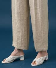 PYLGE14360 CHRISTIAN AUJARD(小さいサイズ)(メゾン ドゥ サンク) ワッシャーサテンセミワイドパンツ ベージュ