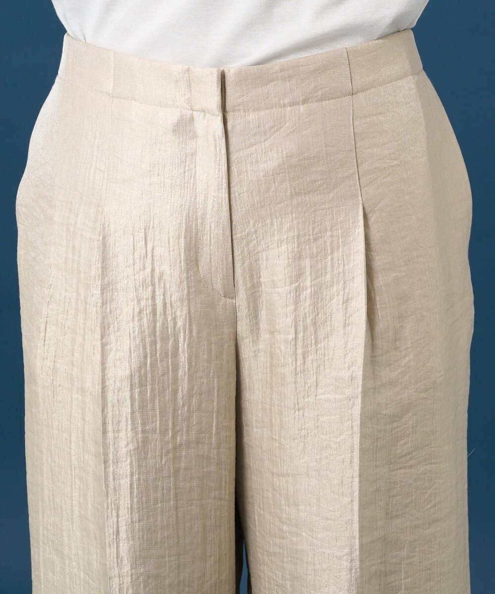 PYLGE14360 CHRISTIAN AUJARD(小さいサイズ)(メゾン ドゥ サンク) ワッシャーサテンセミワイドパンツ ベージュ