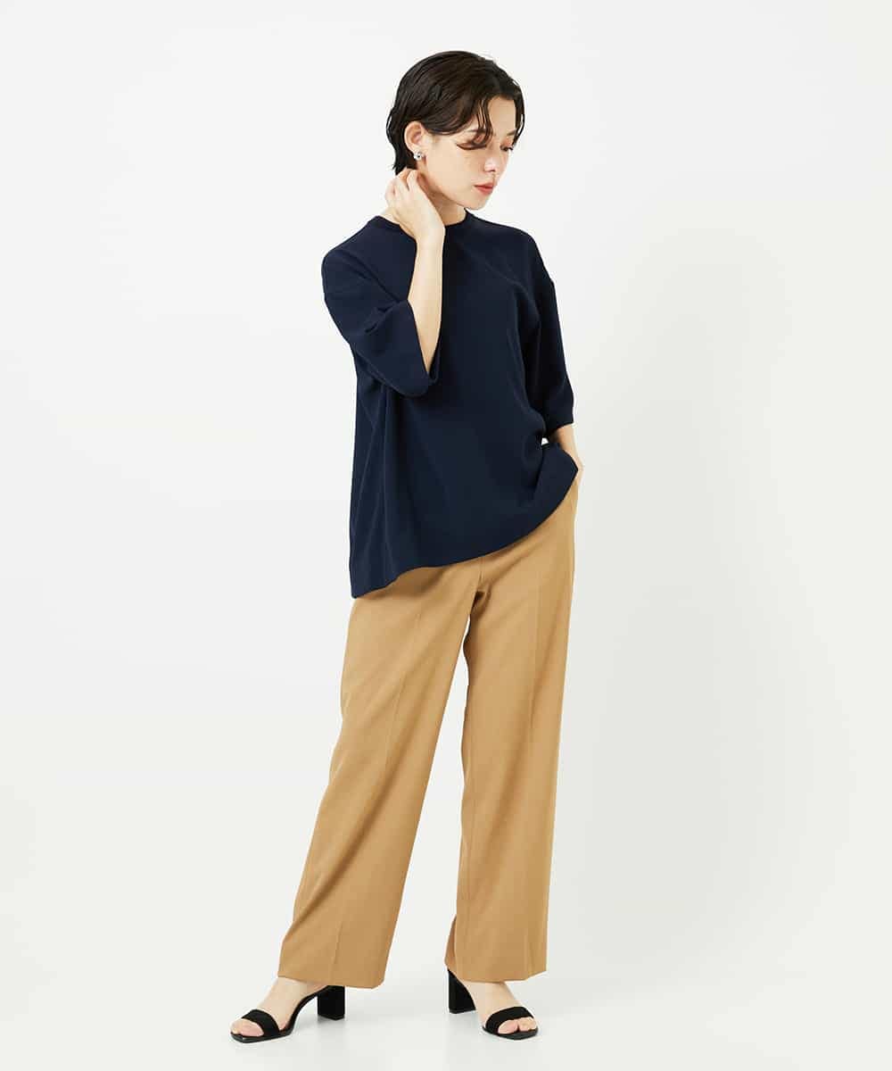 PYLHA10270 CHRISTIAN AUJARD(小さいサイズ)(メゾン ドゥ サンク) [接触冷感･吸水速乾･紫外線防止]美シルエットセミワイドパンツ ブルー