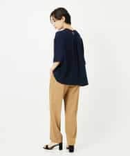PYLHA10270 CHRISTIAN AUJARD(小さいサイズ)(メゾン ドゥ サンク) [接触冷感･吸水速乾･紫外線防止]美シルエットセミワイドパンツ ブルー