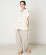 PYLHP24270 CHRISTIAN AUJARD(小さいサイズ)(メゾン ドゥ サンク) タック入りリネンパンツ ベージュ