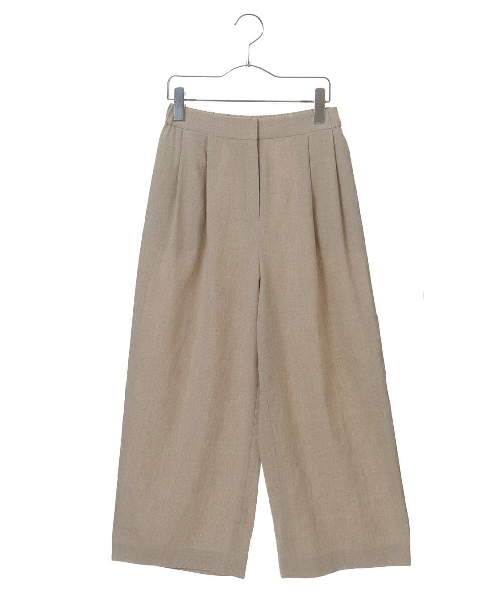 PYLHP24270 CHRISTIAN AUJARD(小さいサイズ)(メゾン ドゥ サンク) タック入りリネンパンツ ベージュ