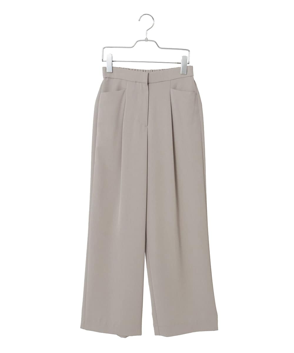 PYLJB19270 CHRISTIAN AUJARD(小さいサイズ)(メゾン ドゥ サンク) タック入りセミワイドパンツ グレージュ