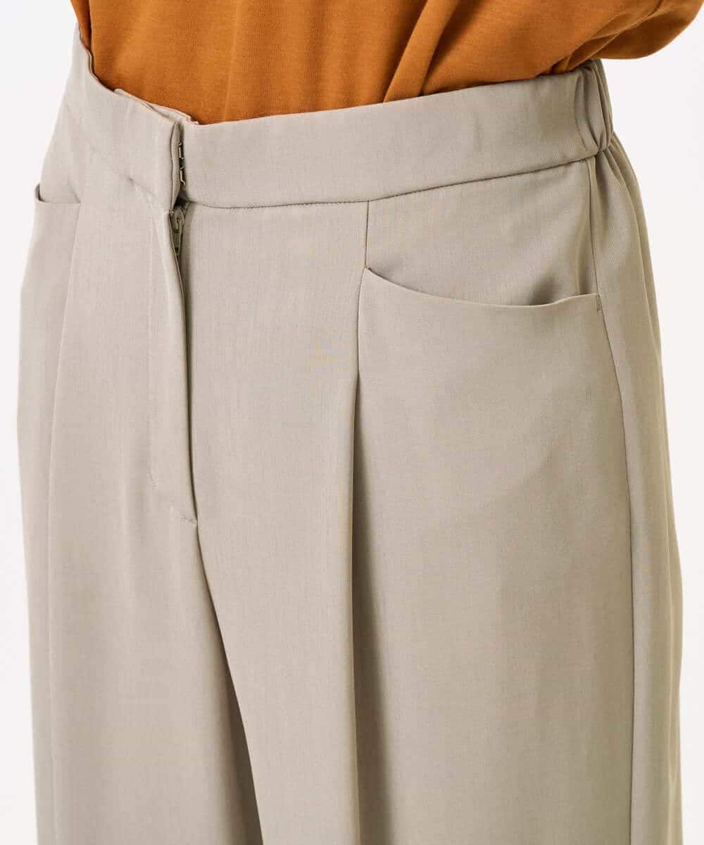 PYLJB19270 CHRISTIAN AUJARD(小さいサイズ)(メゾン ドゥ サンク) タック入りセミワイドパンツ グレージュ