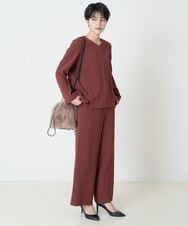 PYLJP63290 CHRISTIAN AUJARD(小さいサイズ)(メゾン ドゥ サンク) 【セットアップ対応】ダブルクロスセミワイドパンツ ネイビー