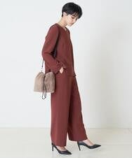 PYLJP63290 CHRISTIAN AUJARD(小さいサイズ)(メゾン ドゥ サンク) 【セットアップ対応】ダブルクロスセミワイドパンツ ネイビー