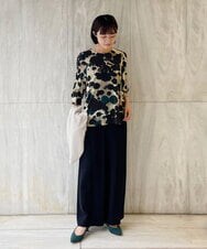 PYLJP63290 CHRISTIAN AUJARD(小さいサイズ)(メゾン ドゥ サンク) 【セットアップ対応】ダブルクロスセミワイドパンツ ネイビー
