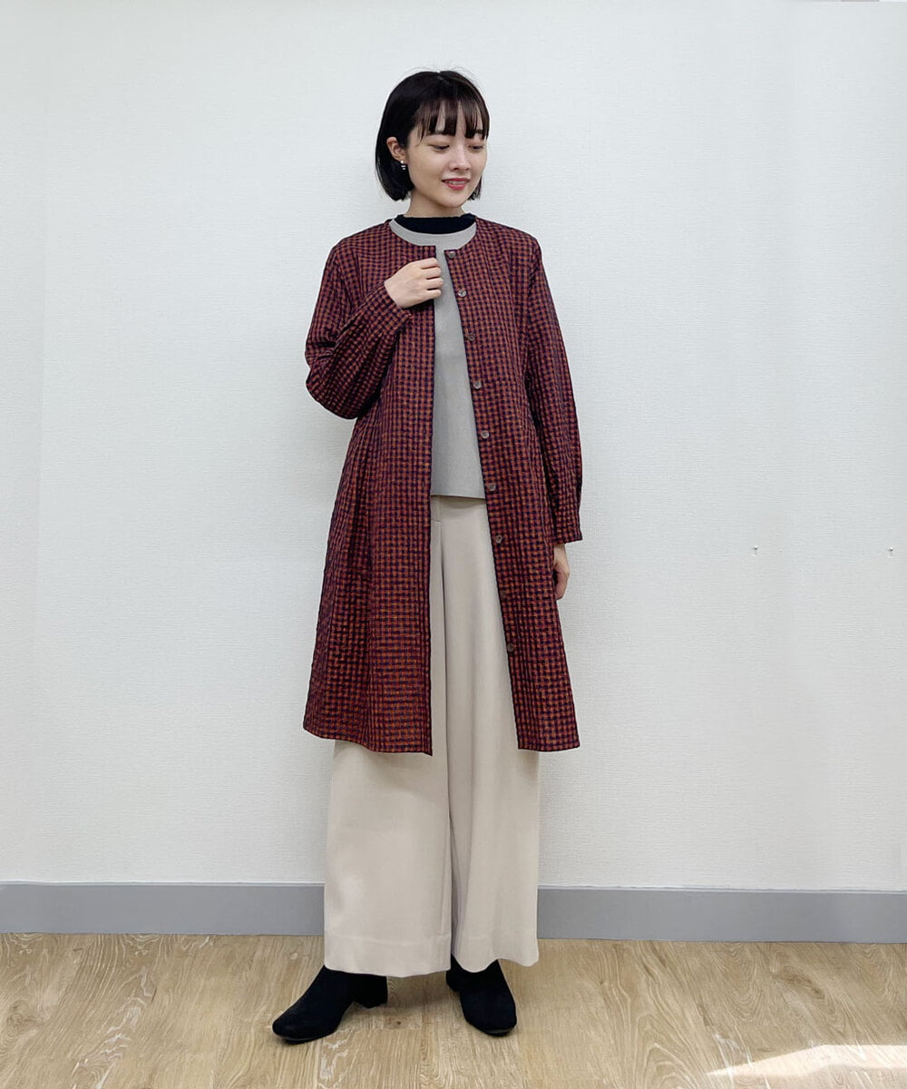 PYLJP63290 CHRISTIAN AUJARD(小さいサイズ)(メゾン ドゥ サンク) 【セットアップ対応】ダブルクロスセミワイドパンツ ネイビー