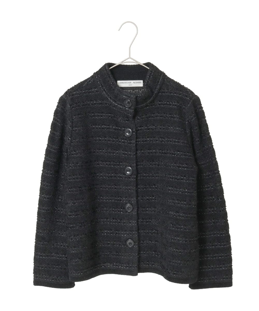 PYSAD05590 CHRISTIAN AUJARD(小さいサイズ)(メゾン ドゥ サンク) ラメニットバージャケット ブラック