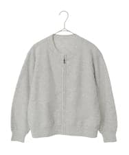 PYSAD15490 CHRISTIAN AUJARD(小さいサイズ)(メゾン ドゥ サンク) チュール重ねニットブルゾン ライトグレー