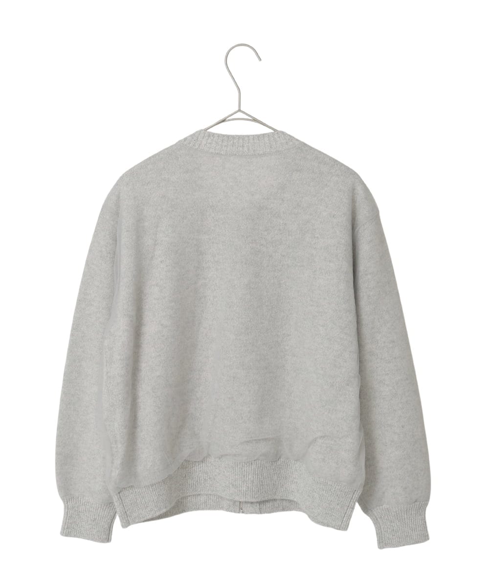 PYSAD15490 CHRISTIAN AUJARD(小さいサイズ)(メゾン ドゥ サンク) チュール重ねニットブルゾン ライトグレー