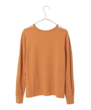 PYSAD32490 CHRISTIAN AUJARD(小さいサイズ)(メゾン ドゥ サンク) [アンサンブル対応]アートプリントドッキングニットカーディガン ベージュ×オレンジ