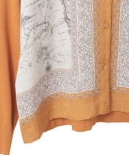 PYSAD32490 CHRISTIAN AUJARD(小さいサイズ)(メゾン ドゥ サンク) [アンサンブル対応]アートプリントドッキングニットカーディガン ベージュ×オレンジ