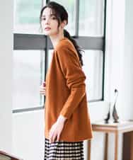 PYSAD37450 CHRISTIAN AUJARD(小さいサイズ)(メゾン ドゥ サンク) [アンサンブル対応]カシミヤシルクニットカーディガン オレンジ