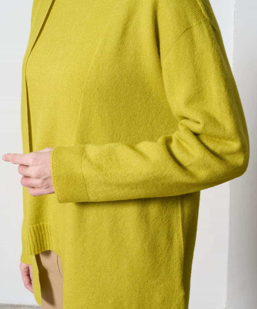 PYSAD37450 CHRISTIAN AUJARD(小さいサイズ)(メゾン ドゥ サンク) [アンサンブル対応]カシミヤシルクニットカーディガン ライム