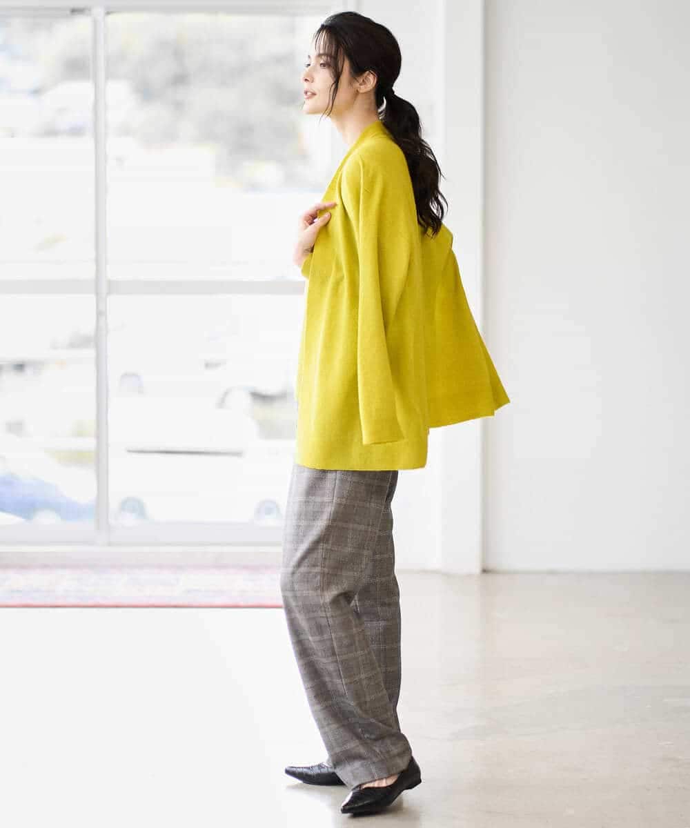 PYSAD37450 CHRISTIAN AUJARD(小さいサイズ)(メゾン ドゥ サンク) [アンサンブル対応]カシミヤシルクニットカーディガン ライム