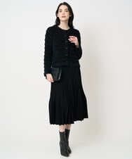 PYSCD01630 CHRISTIAN AUJARD(小さいサイズ)(メゾン ドゥ サンク) ファンシーツイードニットジャケット ブラック