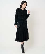 PYSCD01630 CHRISTIAN AUJARD(小さいサイズ)(メゾン ドゥ サンク) ファンシーツイードニットジャケット ブラック