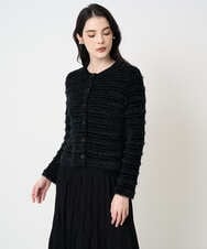 PYSCD01630 CHRISTIAN AUJARD(小さいサイズ)(メゾン ドゥ サンク) ファンシーツイードニットジャケット ブラック