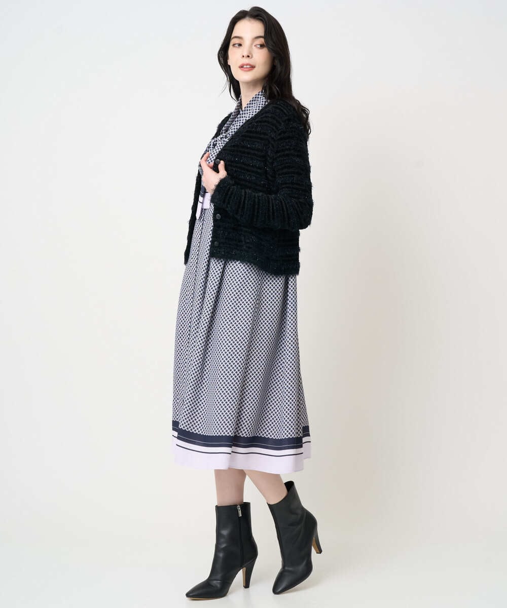 PYSCD01630 CHRISTIAN AUJARD(小さいサイズ)(メゾン ドゥ サンク) ファンシーツイードニットジャケット ブラック