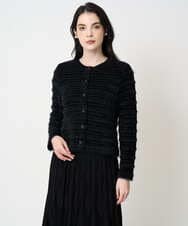 PYSCD01630 CHRISTIAN AUJARD(小さいサイズ)(メゾン ドゥ サンク) ファンシーツイードニットジャケット ブラック