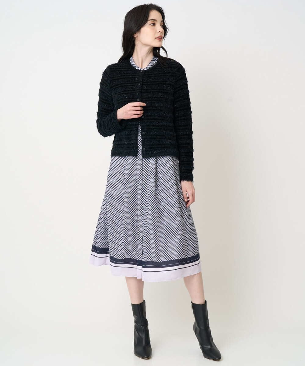 PYSCD01630 CHRISTIAN AUJARD(小さいサイズ)(メゾン ドゥ サンク) ファンシーツイードニットジャケット ブラック