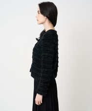 PYSCD01630 CHRISTIAN AUJARD(小さいサイズ)(メゾン ドゥ サンク) ファンシーツイードニットジャケット ブラック