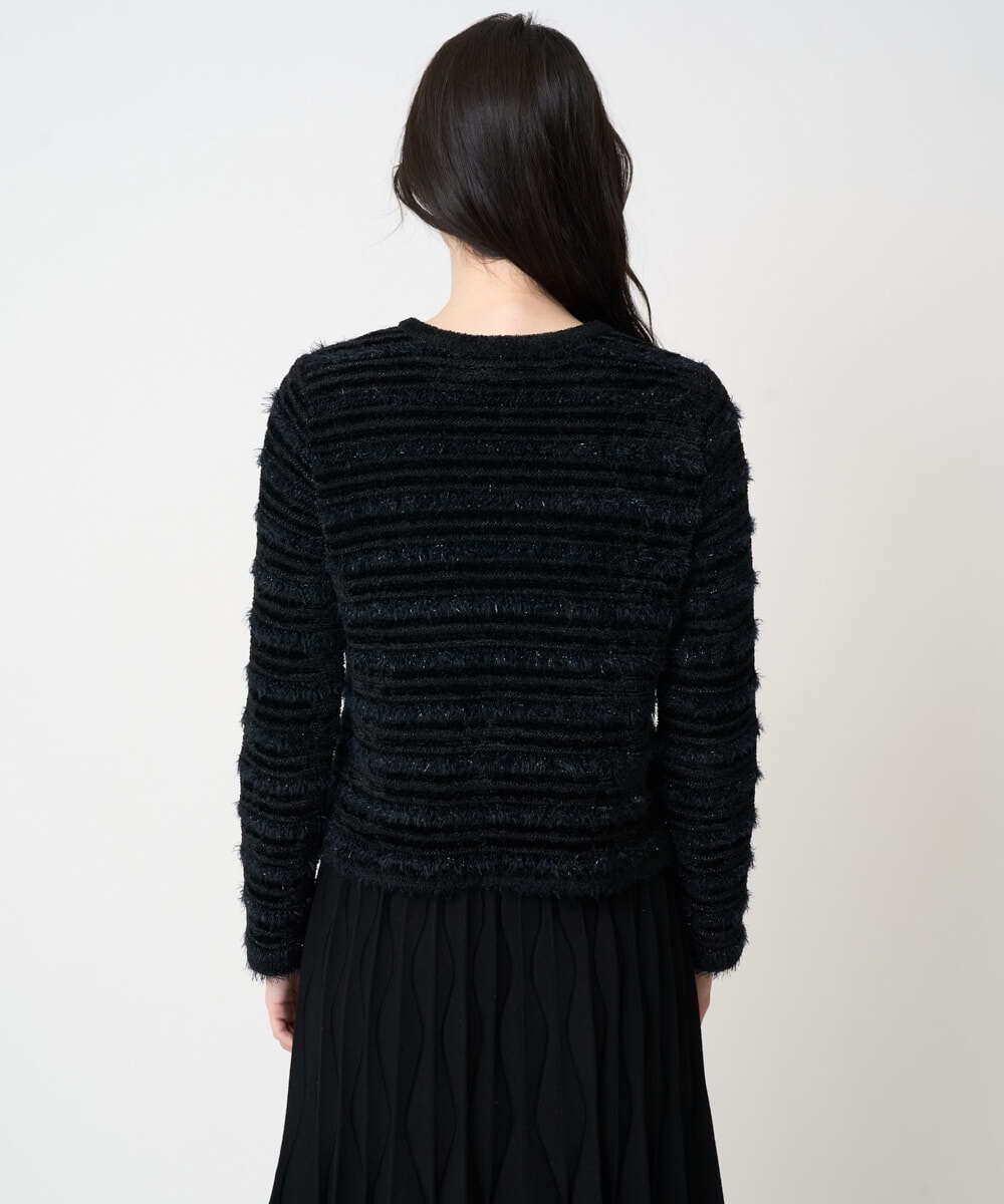 PYSCD01630 CHRISTIAN AUJARD(小さいサイズ)(メゾン ドゥ サンク) ファンシーツイードニットジャケット ブラック